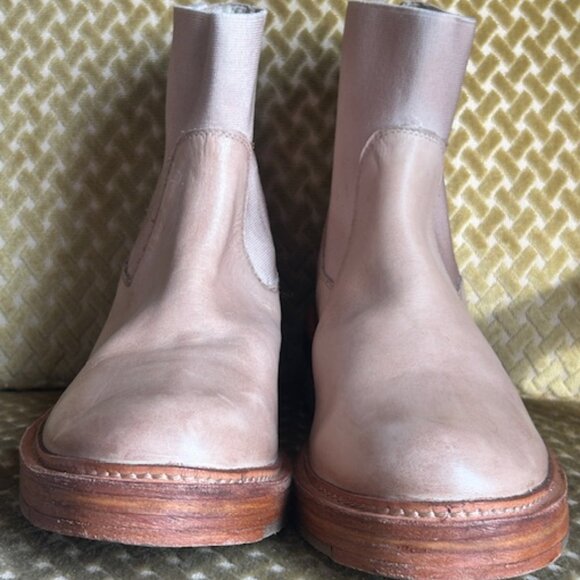 FREE PEOPLE Arlo Santa Fe Lush Natural Tan Elastic Croc Chelsea Boots - Picture 16 of 16